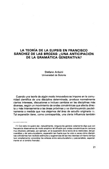 la teoría de la elipsis en francisco sánchez de las brozas - RUA