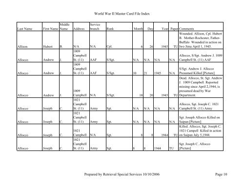 Master file WW II - Monroe County Library System