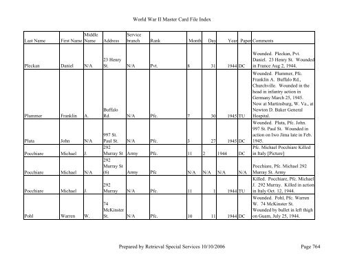 Master file WW II - Monroe County Library System