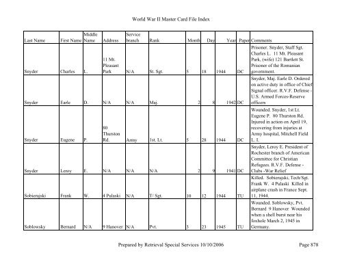 Master file WW II - Monroe County Library System