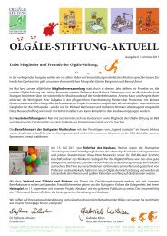 OLGÄLE-STIFTUNG-AKTUELL - Olgäle Stiftung für das kranke Kind