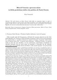 *** Titolo: Mito di Venezia e governo misto in Della perfettione ... - sifp