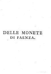 Delle monete di Faenza - Numismatica Italiana