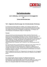 Verhaltenskodex zum Lobbying