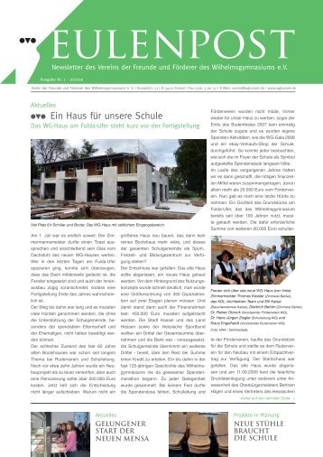 Newsletter Ausgabe Nr. 1 - Wilhelmsgymnasium