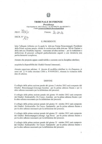 Decreto n. 129/2012 - Ordine degli Avvocati di Firenze