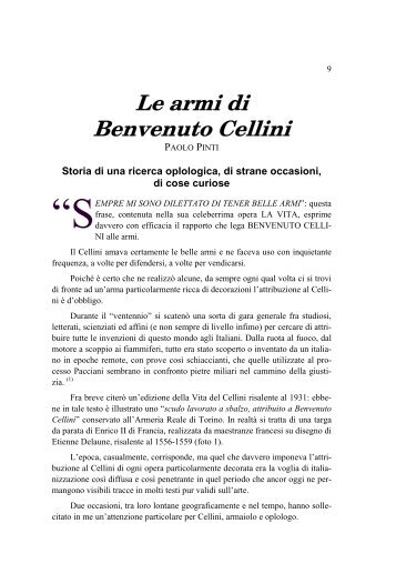 Le armi di Benvenuto Cellini - Circolo Culturale Armigeri del Piave