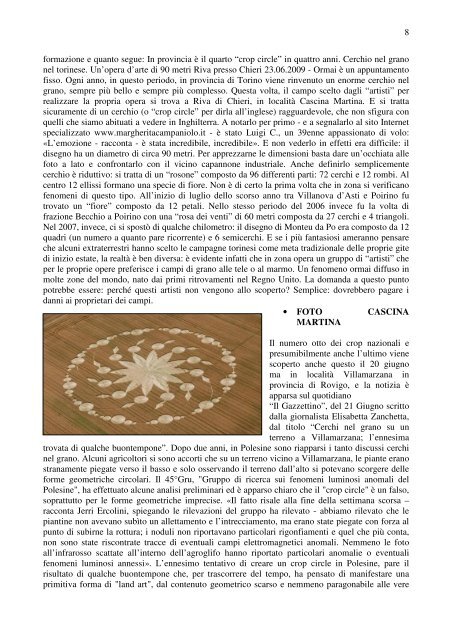 Crop Circles in Italia Le formazioni della stagione 2009 - Oltrepensiero