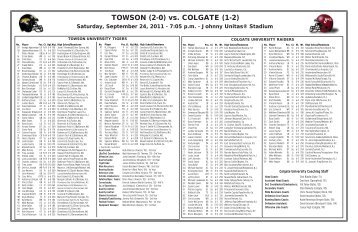 TOWSON (2-0) vs. COLGATE (1-2)