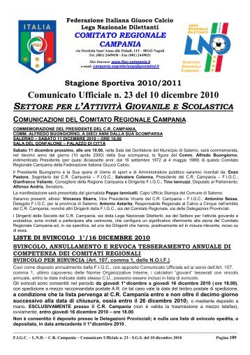 comitato regionale campania - Figc Campania