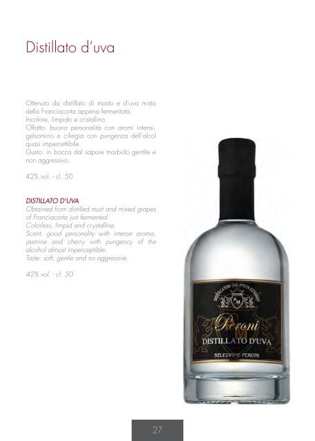 Depliant grappe - Distillerie Peroni Maddalena