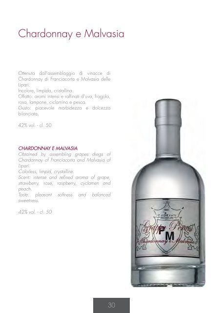 Depliant grappe - Distillerie Peroni Maddalena