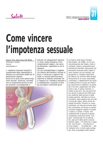 Come vincere l'impotenza sessuale - Diagnosi & Terapia