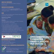 ONCOEMATOLOGIA E PEDIATRIA unire Le risorse Per vinCere