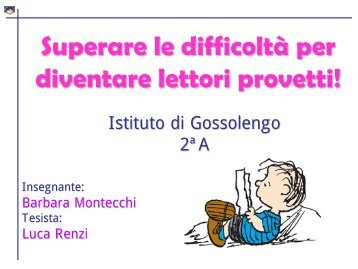 Superare le difficoltà per diventare lettor - USP di Piacenza