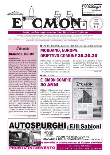 Anno 2012 - numero 1 - Comune di Mordano