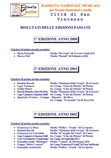 scarica risultati edizioni passate - Etruria Classica