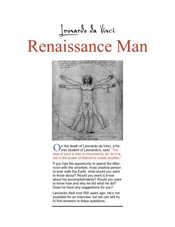 Leonardo da Vinci: Renaissance Man (pdf) - youth literacy canada