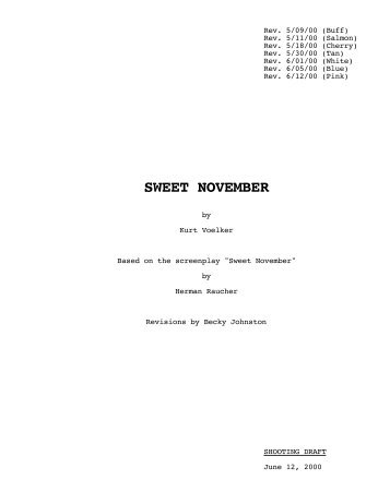 SWEET NOVEMBER - Daily Script