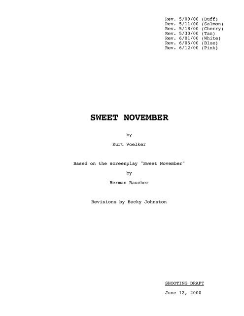 SWEET NOVEMBER - Daily Script