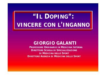 Il doping: vincere con l'inganno (.pdf) - Cardiosport.it