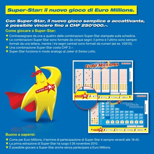 Vincere CHF 250'000.– con Super-Star. - Euromillions