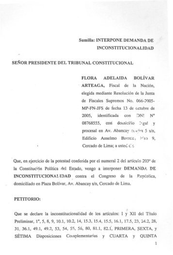 demanda de inconstitucionalidad - Justicia Viva