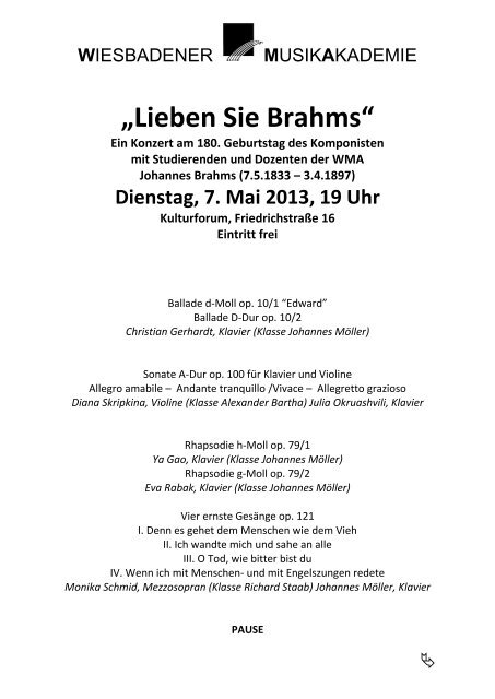 „Lieben Sie Brahms“