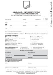 Anmeldung Musikalische Früherziehung - Wiesbadener Musik