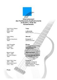 Gitarrenkonzert des Fachbereichs Zupfinstrumente 23.05.2013, 19 ...