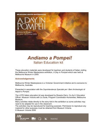 [PDF] Andiamo a Pompei- Teacher Notes ... la - Museum Victoria
