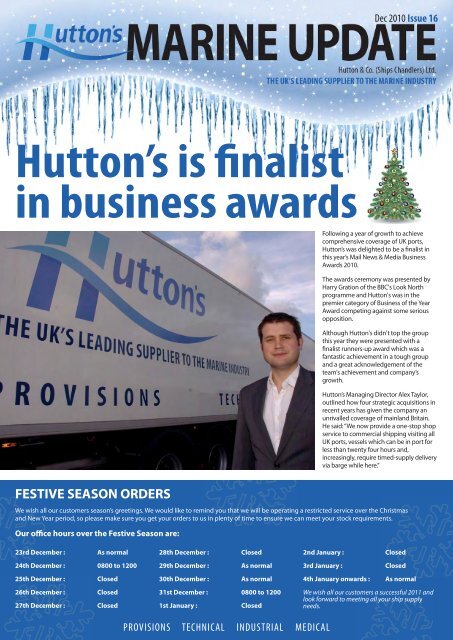 Dec 2010 newsletter - Huttons