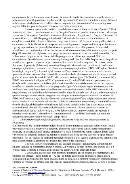 Neuropsichiatria Infantile - Prof. Ruggieri - Scienze della ...