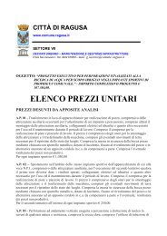 ELENCO PREZZI UNITARI - Comune di Ragusa