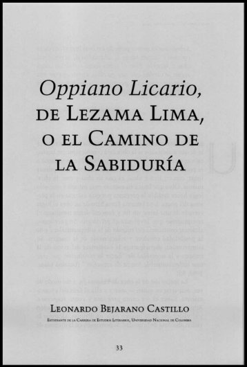 Oppiano Licario, DE LEZAMA LIMA, - Konrad Lorenz