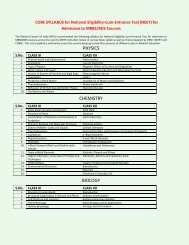 Examination Syllabus - NEET-UG, 2013