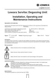 Lowara Servitec Degassing Unit OMI (UK) - Comments on - Xylem ...