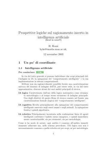 Prospettive logiche sul ragionamento incerto in intelligenza artificiale