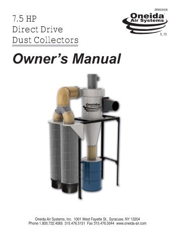 Owner's Manual - Oneida Air Systems