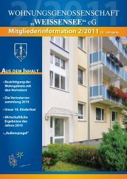 Mitgliederinformation 2/2011 - Wohnungsgenossenschaft ...