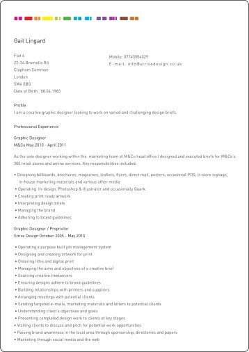 Download CV - Gail Lingard – Freelance Graphic Designer