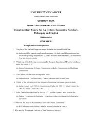 Indian Constitution And Politics - University of Calicut