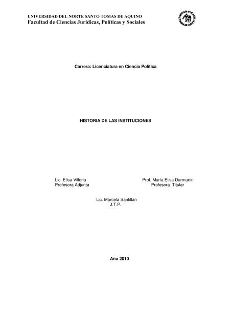 Historia de las Instituciones.pdf - Universidad del Norte Santo ...