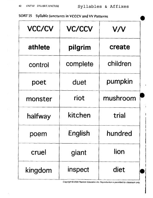 Syllables and Affixes