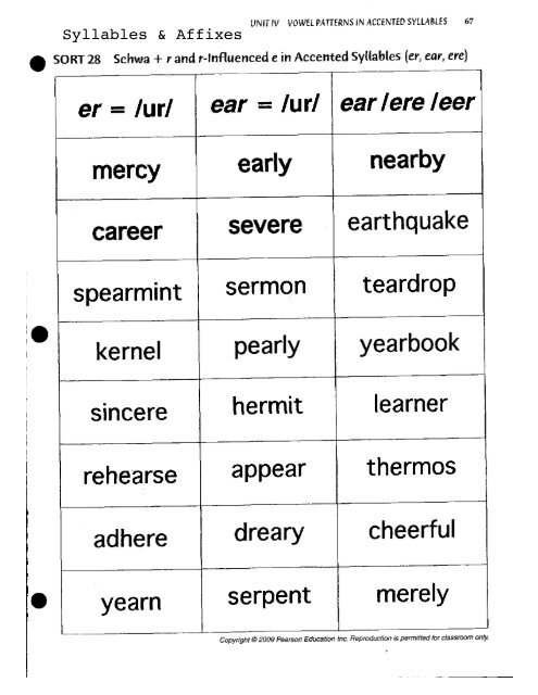 Syllables and Affixes