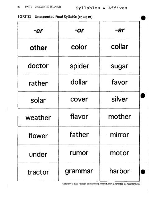 Syllables and Affixes