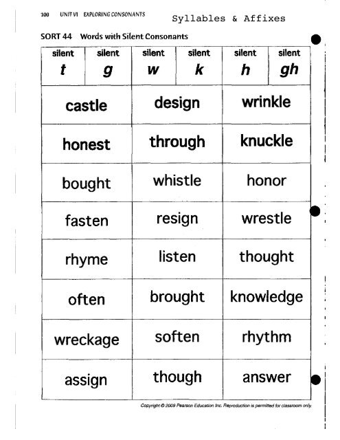 Syllables and Affixes