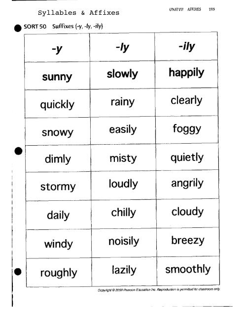 Syllables and Affixes