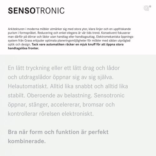 SENSOTRONIC – Elektroniska utdragsskenor.