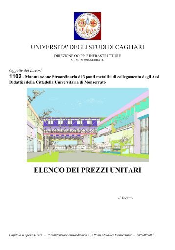 Elenco prezzi: 1102\1102.eln\n1 - Università degli studi di Cagliari.